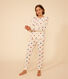 Pijama de algodón con motivo de corazón para mujer
