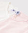 Lote de 2 camisetas de manga corta caladas color pastel de algodón ecológico de niña variante 1
