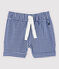 Pantalón corto de vichy de urdimbre y trama de bebé niño azul SURF/blanco MARSHMALLOW