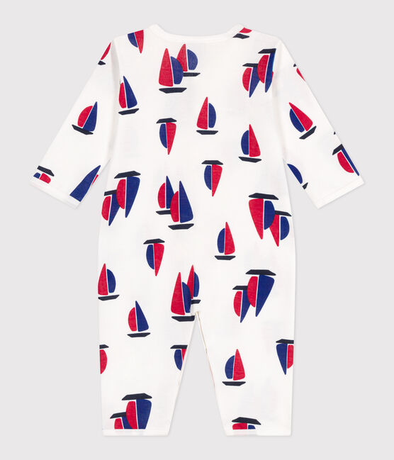 Pijama sin pies de algodón con barco para bebé blanco MARSHMALLOW/blanco MULTICO
