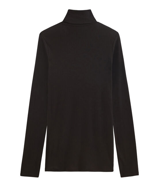 Cuello cisne para mujer en algodón ligero negro NOIR