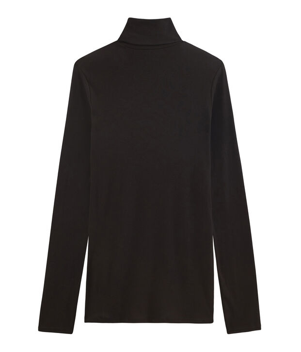Cuello cisne para mujer en algod&oacute;n ligero negro