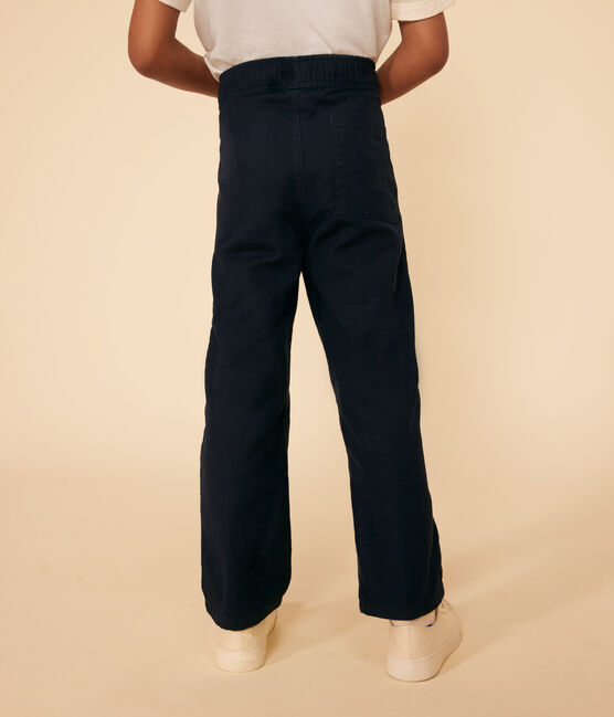 Pantalón de tela de algodón para niño azul SMOKING