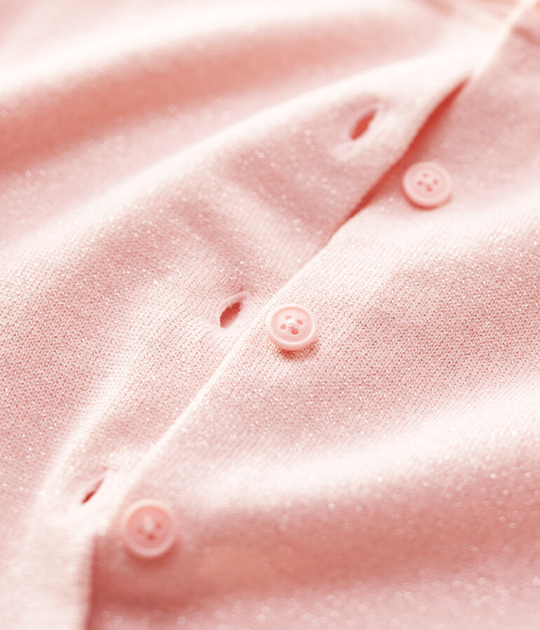 C&aacute;rdigan de algod&oacute;n de ni&ntilde;a rosa/gris