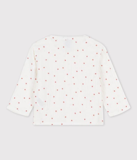 Camisa de gasa de algodón ecológico para bebé blanco MARSHMALLOW/rojo OMBRIE