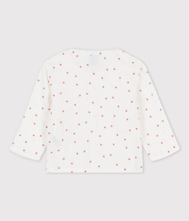 Camisa de gasa de algod&oacute;n ecol&oacute;gico para beb&eacute; blanco/marron
