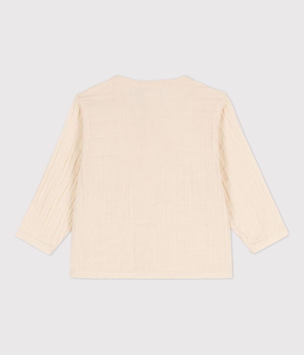 Camisa de gasa de algod&oacute;n de beb&eacute; crudo