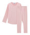 Pijama de punto para niña rosa CHARME/blanco MARSHMALLOW