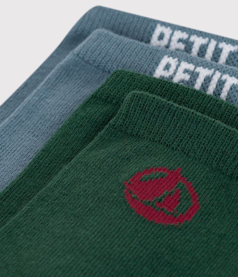 2 pares de calcetines infantiles de algod&oacute;n con logo multicolor