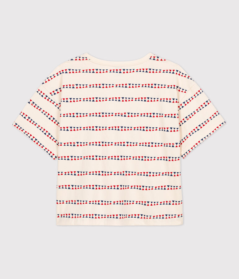 Camiseta LE BOXY de algod&oacute;n para mujer crudo/rojo/multicolor