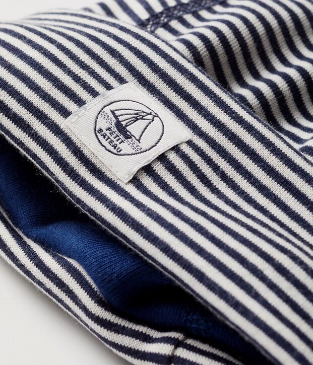 Gorro de reci&eacute;n nacido antiondas de punto de jersey de doble cara azul/blanco