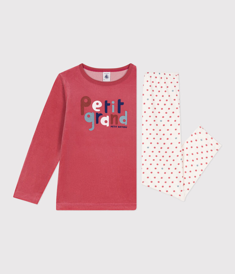 Pijama infantil de terciopelo rosa/multicolor