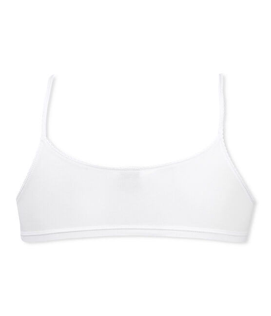 Top liso para niña blanco ECUME