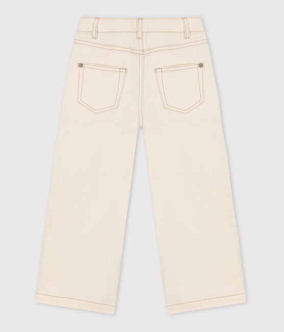 Pantalón de campana de tejido vaquero para niña crudo AVALANCHE
