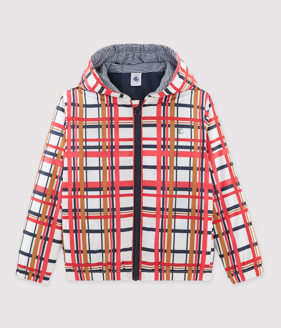 Cortavientos cálido infantil unisex blanco MARSHMALLOW+SIGNAL/rojo MULTICO