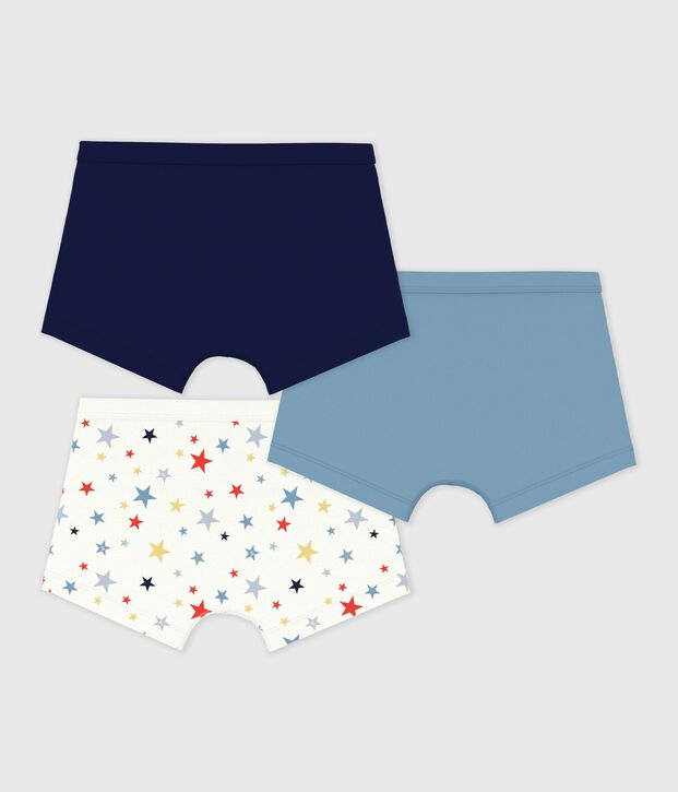Juego de b&oacute;xeres infantiles de algod&oacute;n con ribete en la cintura y estampado de estrellas multicolor