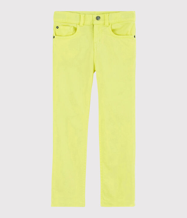 Pantal&oacute;n de sarga de ni&ntilde;o amarillo