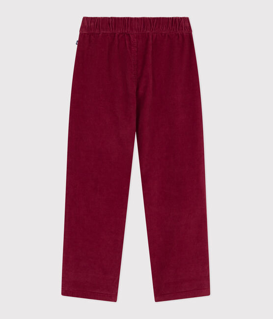 Pantalón infantil recto y liso de pana AMARANTE