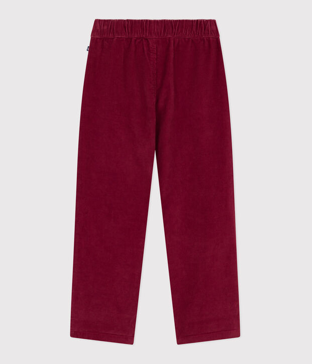 Pantal&oacute;n infantil recto y liso de pana rojo