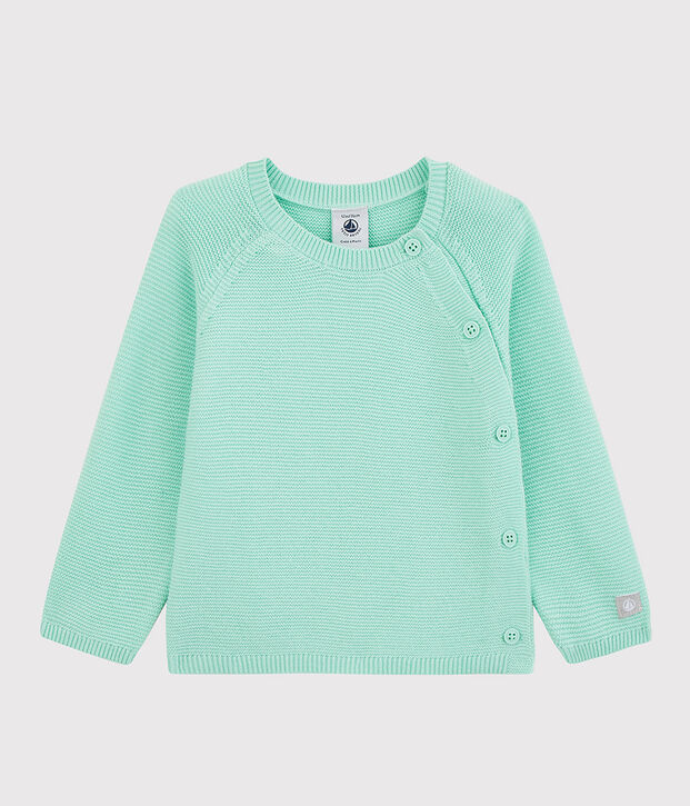 Rebeca azul de beb&eacute; en punto de algod&oacute;n ecol&oacute;gico azul