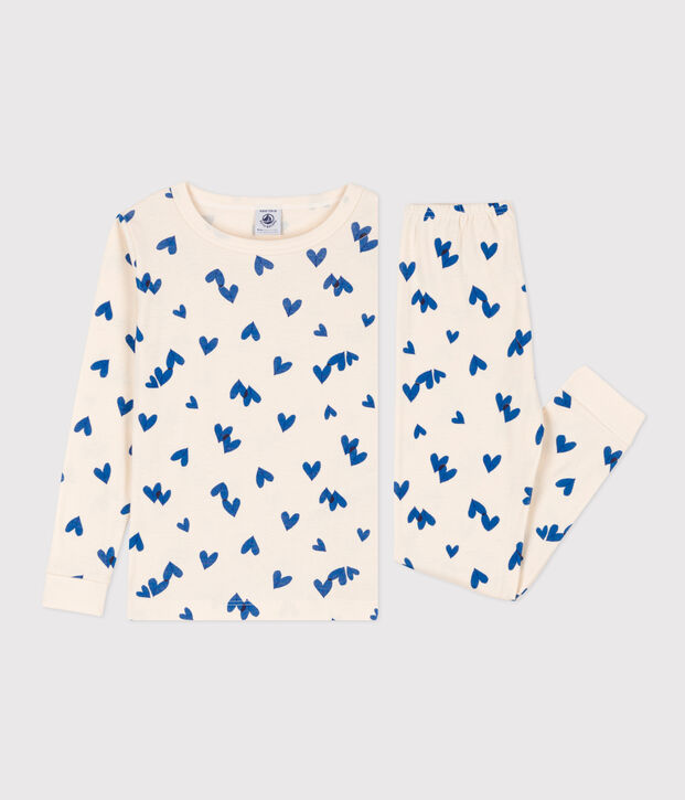 Pijama de algod&oacute;n ajustado para ni&ntilde;a crudo/multicolor
