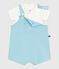 Conjunto de peto y body de algodón para recién nacido azul AQUATIC