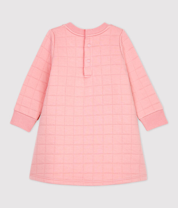 Vestido acolchado ecol&oacute;gico de beb&eacute;. rosa