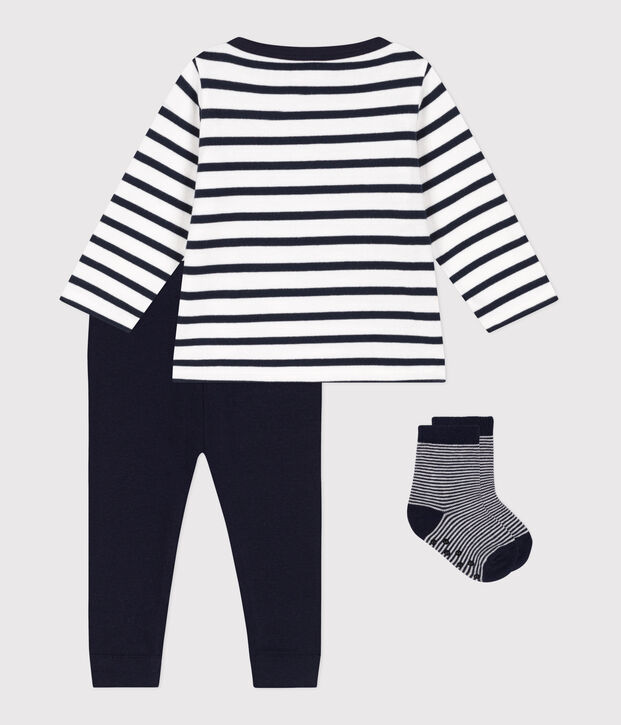 Conjunto de regalo de tres piezas para beb&eacute; multicolor