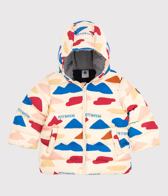 Chaqueta acolchada reciclada estampada para bebé blanco AVALANCHE/ MULTICO