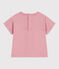 Camiseta lisa de manga corta de algodón para bebé rosa CHARME