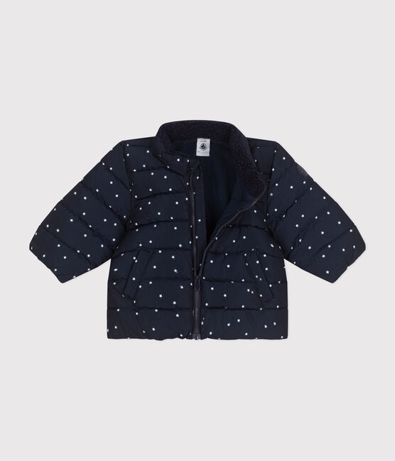 Plumífero estampado con capucha plegable para bebé azul SMOKING/blanco MARSHMALLOW
