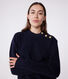 Jersey marinero de algodón liso para mujer