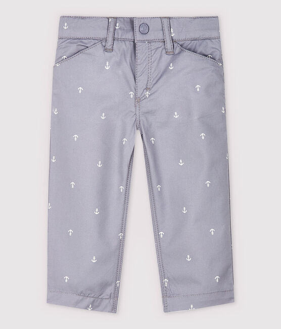 Pantalón de sarga con bordado de bebé niño gris CONCRETE