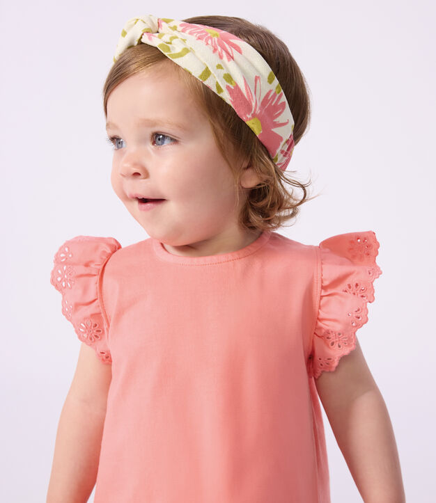 Cinta de crep&eacute; con estampado de flores para beb&eacute; ni&ntilde;a blanco/multicolor