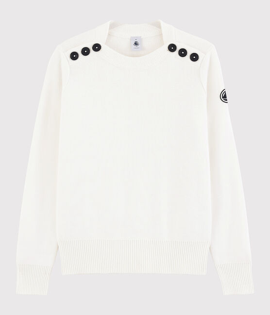 Jersey marinero de algodón de mujer blanco MARSHMALLOW