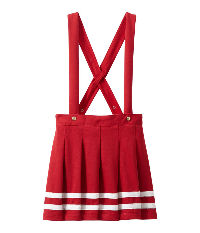Falda de tirantes de quita y pon para ni&ntilde;a rojo