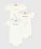 Juego de bodies lisos de algodón de manga corta para bebé variante 1