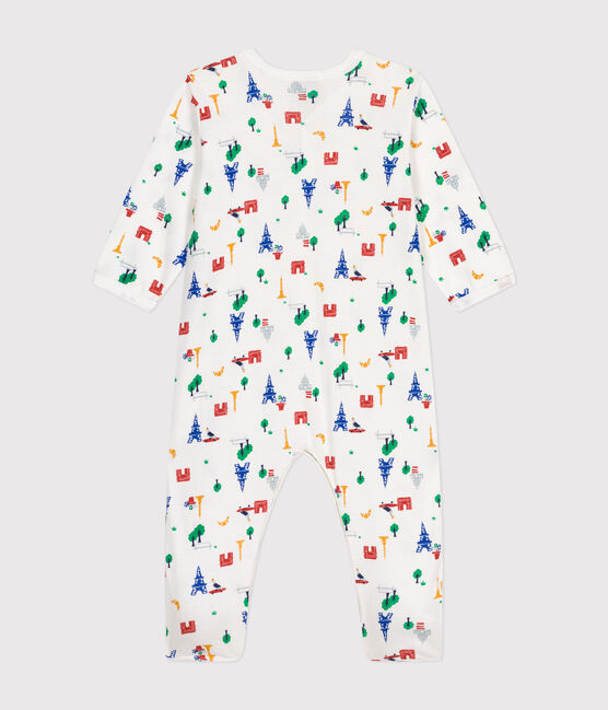 Pijama de algodón con estampado de París para bebé blanco MARSHMALLOW/blanco MULTICO