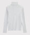 Camiseta de cuello alto emblemática de algodón de mujer gris BELUGA CHINE
