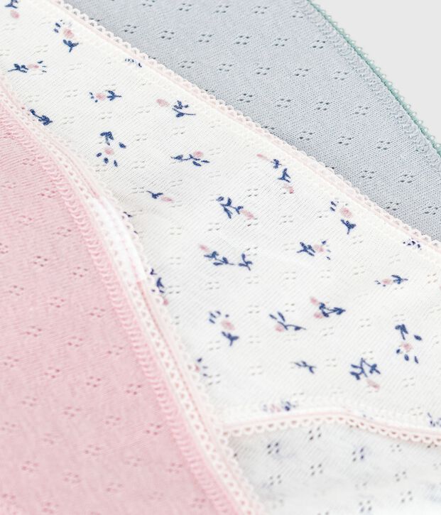 Juego de braguitas de algod&oacute;n calado para mujer multicolor