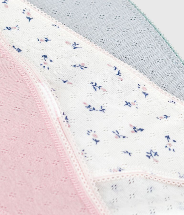 Juego de braguitas de algod&oacute;n calado para mujer multicolor