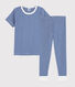 Pijama de mil rayas azul de niño de algodón