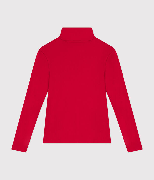 Camiseta Iconique de cuello vuelto de algod&oacute;n para mujer rojo