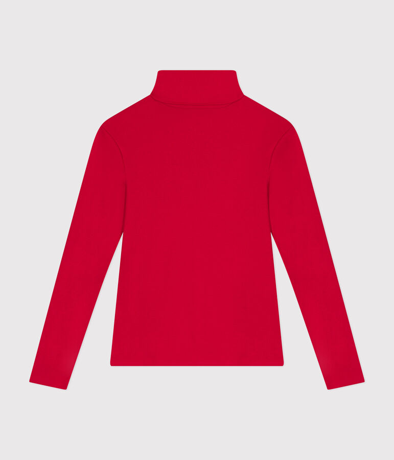 Camiseta Iconique de cuello vuelto de algod&oacute;n para mujer rojo