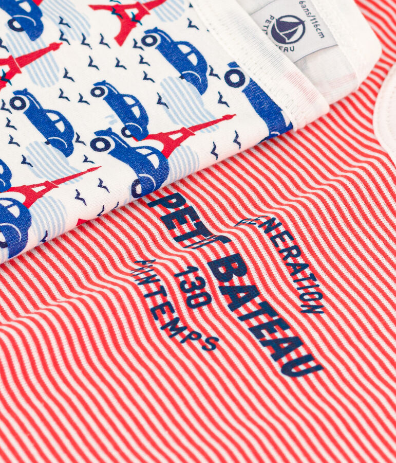 Juego de 2 pijamas de algod&oacute;n Par&iacute;s y rayas para ni&ntilde;o/ni&ntilde;a variante 1