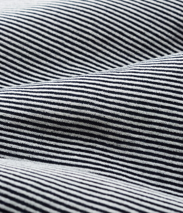 Saco de terciopelo para beb&eacute; azul/blanco