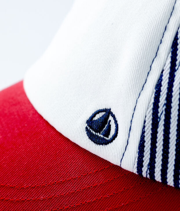 Gorra tricolor de beb&eacute;. blanco/multicolor