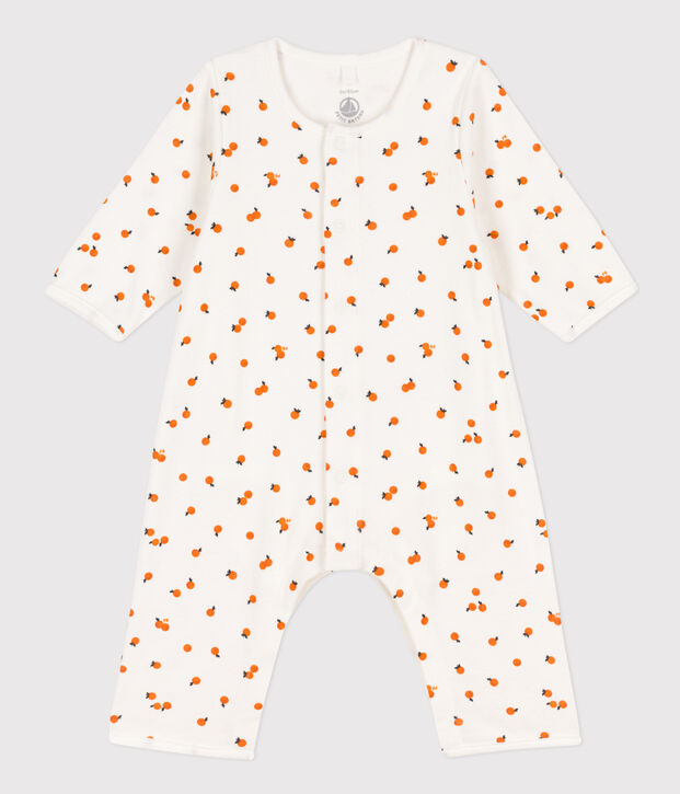 Bodyjama de algod&oacute;n estampado blanco/ORANGE