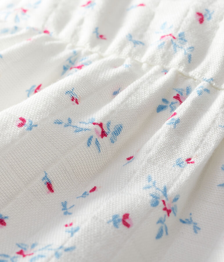 Mono para beb&eacute; ni&ntilde;a de tejido de pa&ntilde;al blanco/multicolor