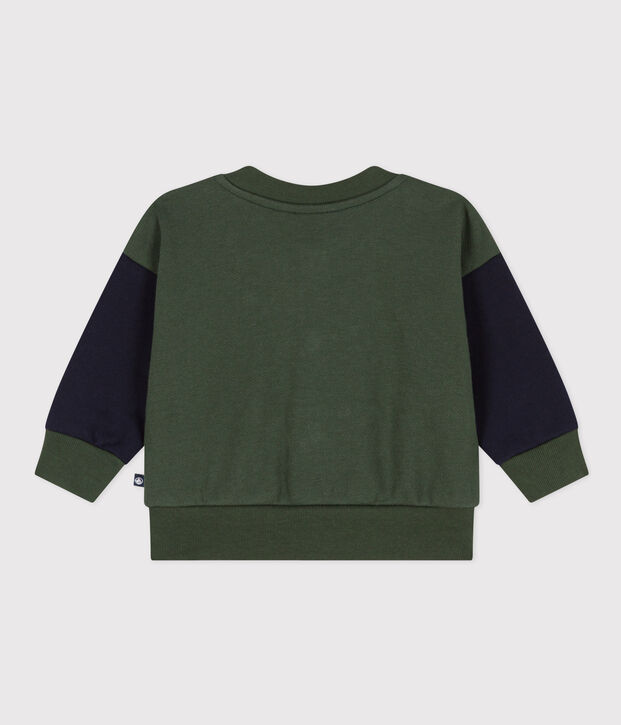 Chaqueta de b&eacute;isbol de mulet&oacute;n de beb&eacute; verde/azul